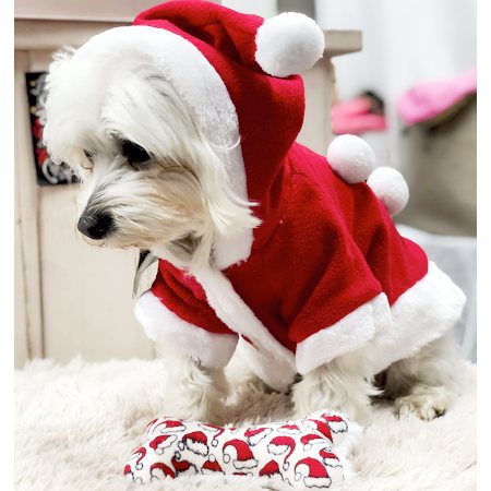 hunde weihnachtsmantel mit ponpon