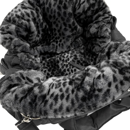 designer hundetasche bellagio grey with schneeleopard