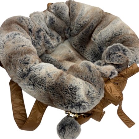 hundetasche braun chinchilla nylon caramel