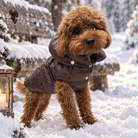 i love my dog daunenweste dark chocolate, hundejacke mit kapuze