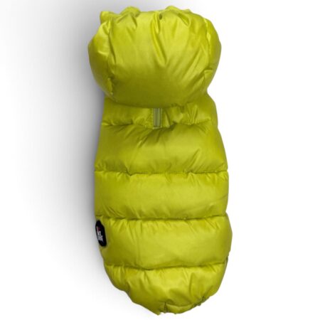 daunenweste lime, hundejacke mit kapuze