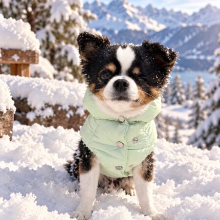 daunenweste pastell mint, hundejacke mit kapuze