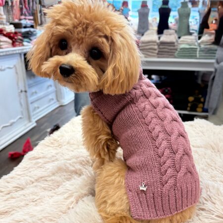 hunde cashmere dusty rose – 100 % italienischer cashmere
