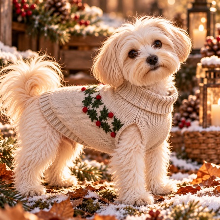 hunde cashmere holly christmas