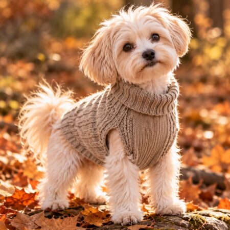 hunde cashmere zopfmuster beige – 100 % italienischer cashmere