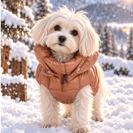 i love my dog daunenweste dusty rosé, hundejacke mit kapuze