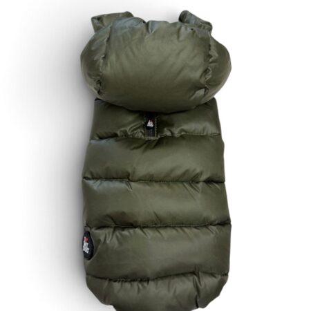 i love my dog daunenweste golden olive, hundejacke mit kapuze