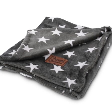 keeshond kuscheldecke – grey stars