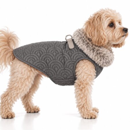milk & pepper anastasia doudoune anthrazit – hundeweste mit integriertem geschirr