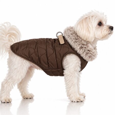milk & pepper marius doudoune chocolat – hundeweste mit integriertem geschirr
