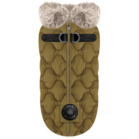 milk & pepper romeo doudoune olive – hundeweste mit integriertem geschirr