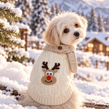 reindeer with scarf sweater – der süsse weihnachtslook für deinen liebling