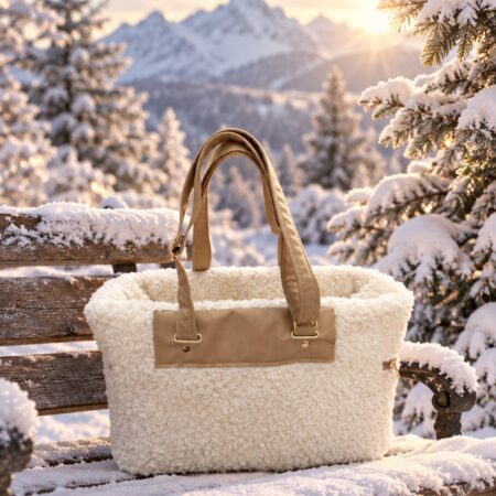 teddy bouclé dog bag – luxus hundetasche