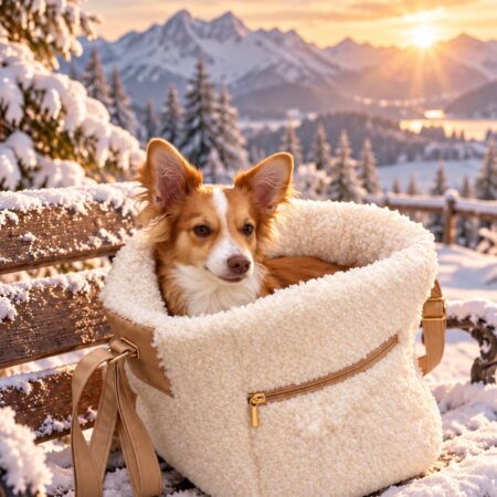 teddy bouclé dog bag – luxus hundetasche
